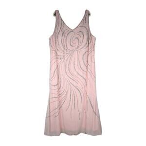 Blush Pink Mother of the Bride Dress Sequined Sleeveless V-Neck Women's 24W